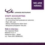 Lowongan Yuki Japanese Restaurant